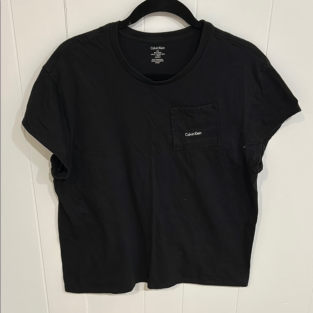 CALVIN KLEIN Jet Black Pocket Tee L